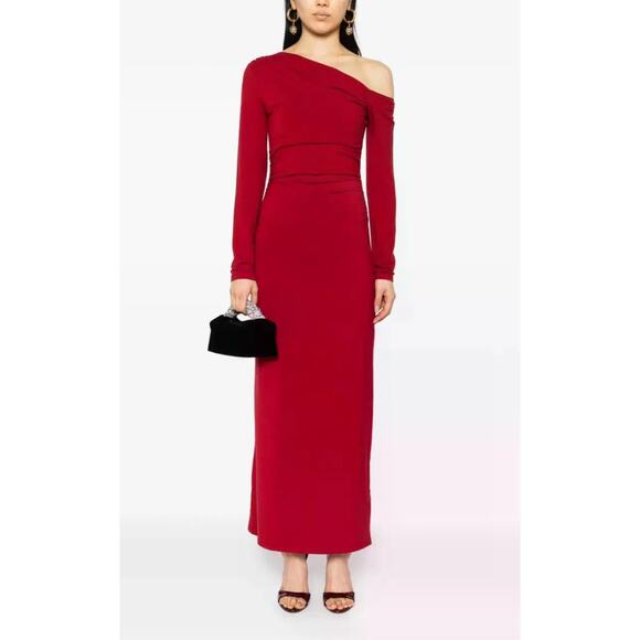 Reformation Dresses & Skirts - Reformation Ayden Sangria One Shoulder Knit Dress NWT Size XL